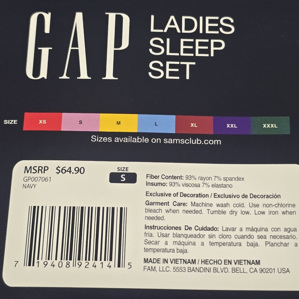 GAP‎ Crew Neck Soft Jersey Sleep Set Size Small NEW - Picture 4 of 4